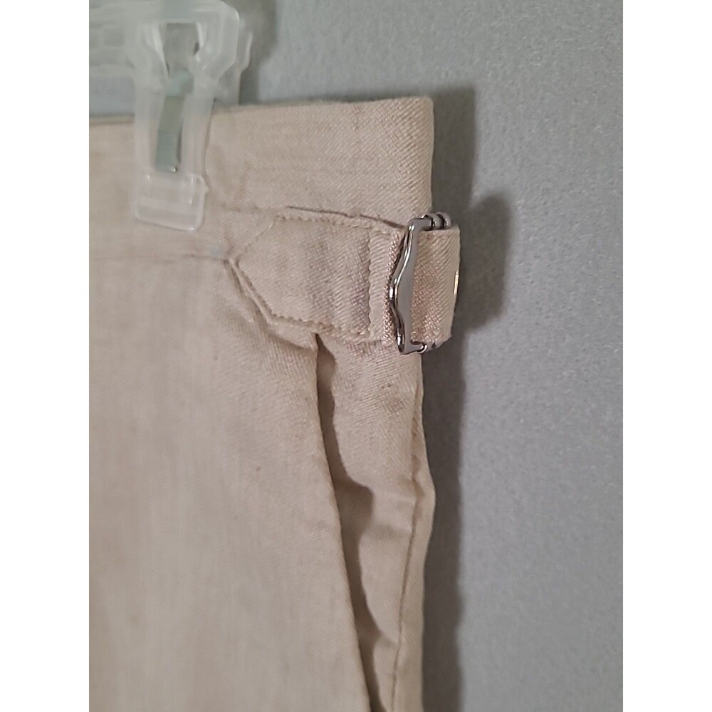 Michael Kors Shorts Men 36 Beige Linen Blend Resort Preppy Adjustable Waist Tabs - Picture 3 of 12